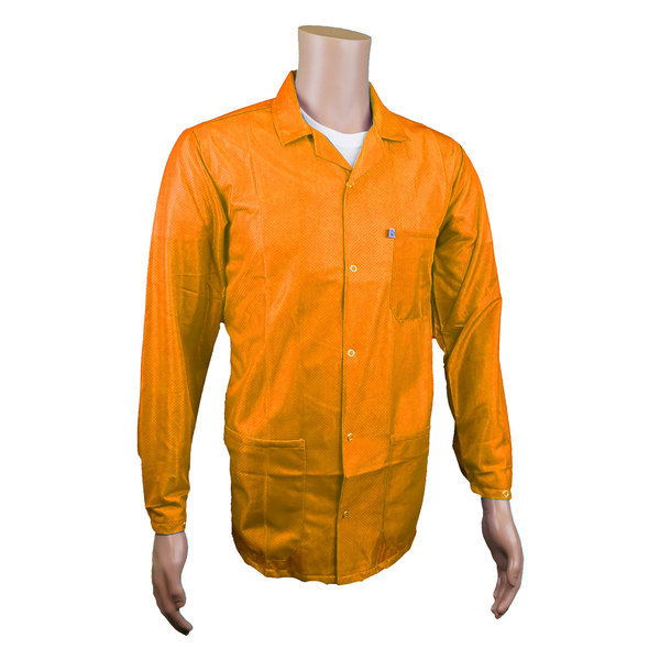 Transforming Technologies ESD Jacket, 3/4ths Length, Lapel Collar, Snap Cuff, X-Large, Orange JKC9025SPOR